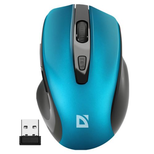 Myš bezdrátová, Defender PRIME MB-053, tyrkysová, optická, 1600DPI