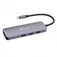 VERBATIM 32151 - USB (3.2) hub 8-port šedá délka kabelu 15cm 1x USB C 3x USB A 2x HDM VERBATIM 32151 - USB (3.2) hub 8-port šedá délka kabelu 15cm 1x USB C 3x USB A 2x HDM