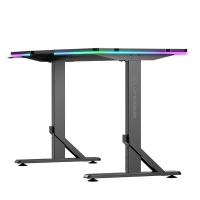 ULTRADESK Herní stůl IRON BLACK, 132,5x60,5 cm, 71-81  cm, mechanicky nastavitelná výška,R (7)