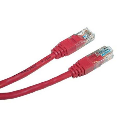 Síťový LAN kabel UTP patchcord, Cat.6, RJ45 samec - RJ45 samec, 3 m, nestíněný, červený, e
