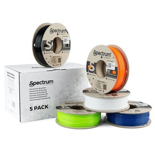 Spectrum 3D filament, Premium PET-G, 1,75mm, 5x250g, 80748, mix Artic White, Deep Black, L