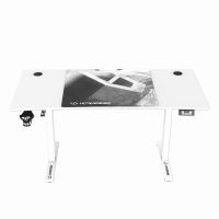 ULTRADESK Herní stůl LEVEL V2 WHITE, 140x68cm, 72-117cm, elektricky nastavitelná výška, s (10)