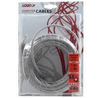 Síťový LAN kabel UTP patchcord, Cat.5e, RJ45 samec - RJ45 samec, 15 m, nestíněný, šedý, Lo (3)