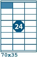 Print etikety 70x35mm 24 etiket na A4 100 listů, bílé - V0002989