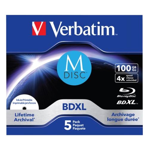 VERBATIM 43834 - MDISC Lifetime archival BDXL 100GB jewel box 4x 5-pack