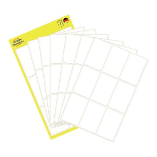 Organizační etikety AVERY na ruční popis, 38x24 mm, 63 ks, bílé - 3045