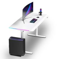 ULTRADESK Herní stůl QUEST, 140x70cm, 72-120cm, bílá-bílá (4)